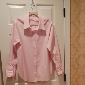 A.L.C. Shirt Pink Striped Cotton Size 0 Long Sleeve Top NEW